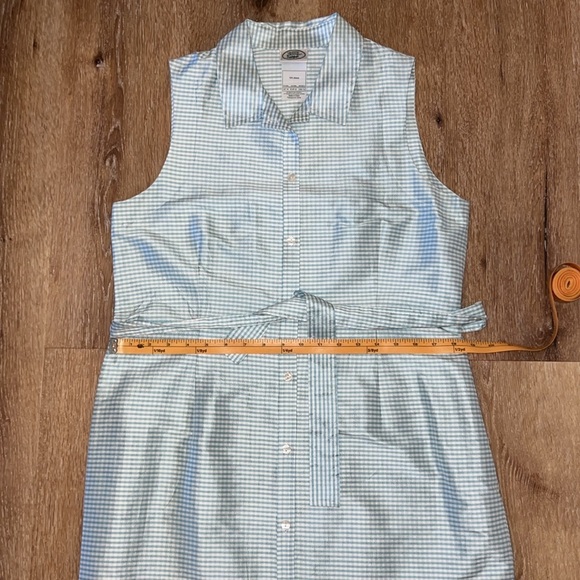Laura Ashley 100% Silk Gingham Sleeveless Button-Down Dress Size 12 - Picture 6 of 15